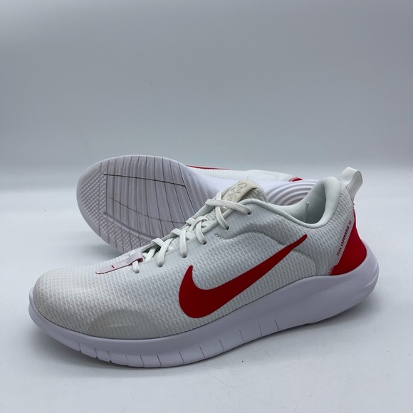 Nike Flex Experience Run 12 DV0740-102 Mens Size 8 White Running Shoes White Red - Picture 3 of 10